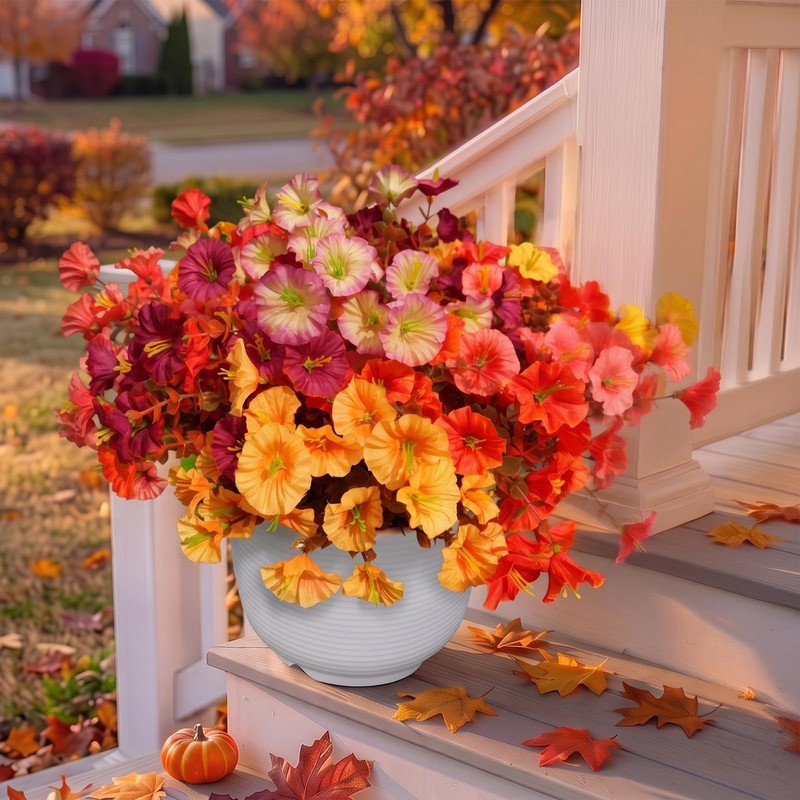 Autumn Artificial Flowers for Outdoor (10, Mixed Color A)