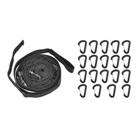 NUZAMAS Camping Rope Strap Portable Camping Hanging Rope with 19 Keychain Carabiners Campground Organizer for Camping Hiking 4.3M