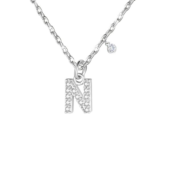 GUOYU Women's Initial Necklace Letter Pendant, 925 Silver Necklace with