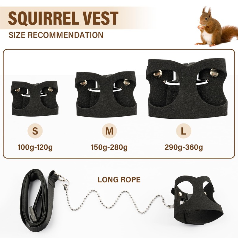 Swirge 3Pcs Rat Harness and Leash, Small Animal Training Walking