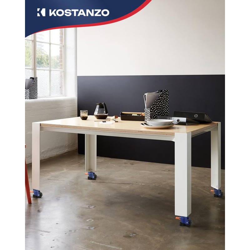 KOSTANZO Leveling Stem Casters Set of 4 Heavy Duty Retractable