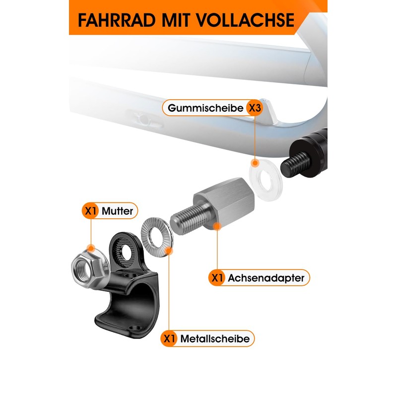 Bicycle Axle Adapter M10 | Bicycle Trailer Adapter for Thru