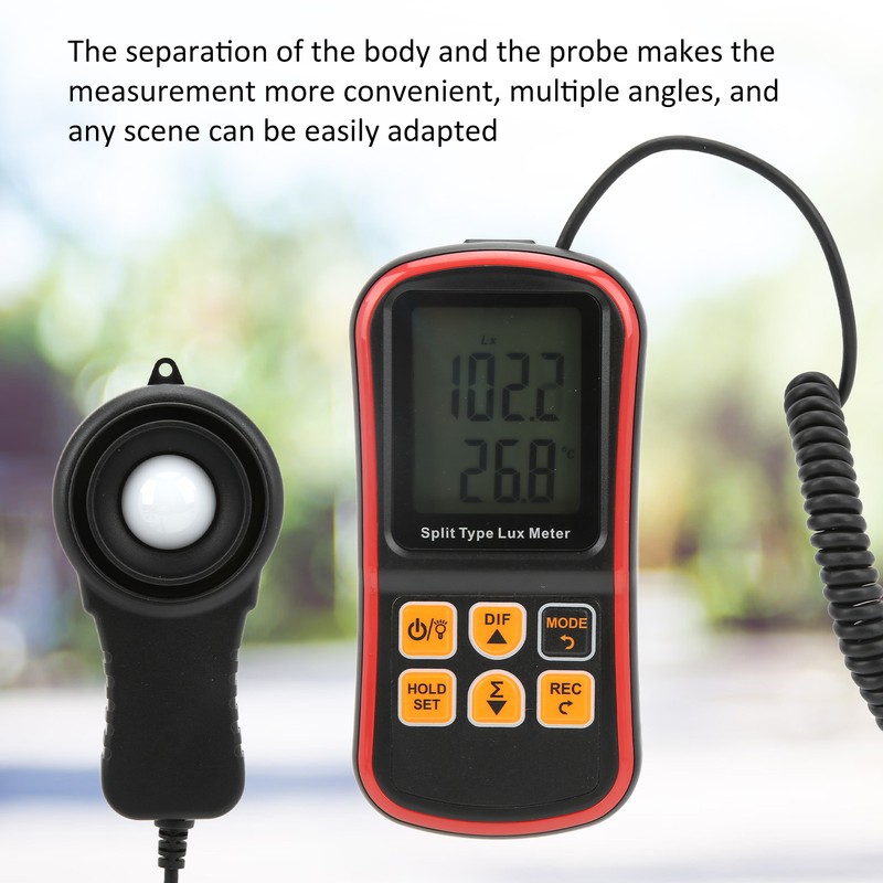 1030 Light Meter Split Digital Illuminance Meter with Temperature Measurement
