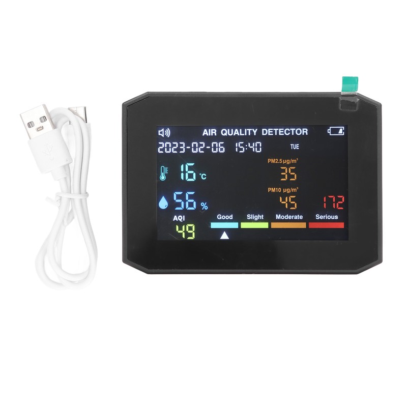 Air Quality Monitor PM2.5 PM10 HCHO TVOC CO2 Temperature Humidity