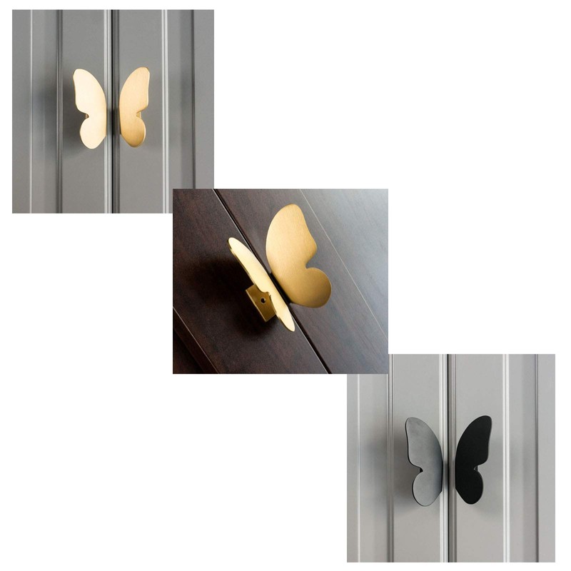 Annakideya Pack of 1 Pair Solid Brass Creative Butterfly knobs