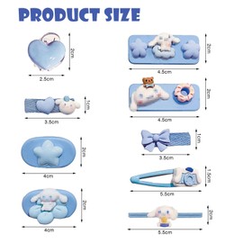 Hair Accessories Girls, Pack of 12 Blue Cartoon Hair Clips, Hair Clips Girls, Cute Baby Hair Clips, Children's Hair Accessories, Exquisite Cartoon Gift for Girls, Children Gift