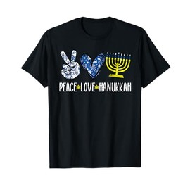 Peace Love Hanukkah Vintage Chanukah Jewish Men Women Kids T-Shirt
