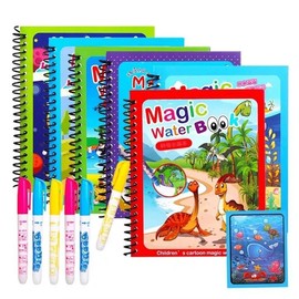 Magic Water Painting Book with Pen, 1 Count Reusable Coloring Book, Magic Painting Board, Suitable for 3-6 Years Old Teenager:_Dark Blue_1 Count