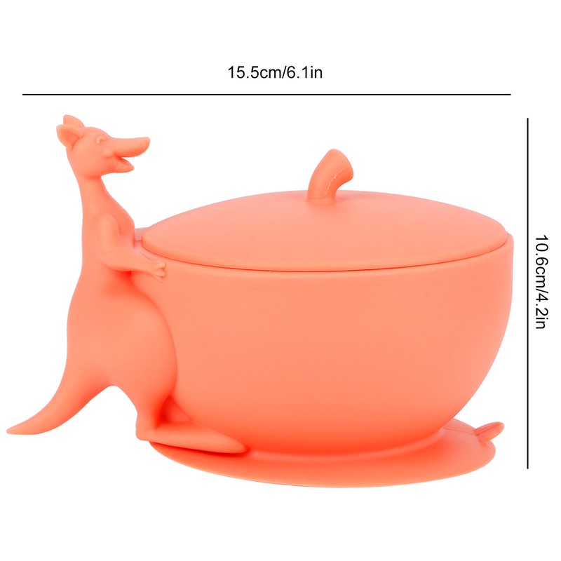 Cute Silicone Baby Feeding Bowl Spoon Set with Suction Base