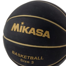Mikasa B3JMR-BKGL Junior/Kids Basketball, Size 3, Rubber, Black/Gold