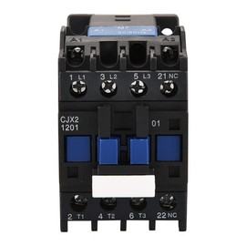 Heschen AC Contactor, CJX2-1201, 220V 50/60Hz Coil, 3P, 3 Pole, Normally Closed, Ie 12A, Ue 380V