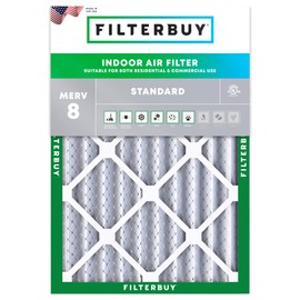 Filterbuy 16x20x4 Air Filter MERV 8 Dust Defense (1-Pack), Pleated HVAC AC Furnace Air Filters Replacement (Actual Size: 15.50 x 19.50 x 3.63 Inches)