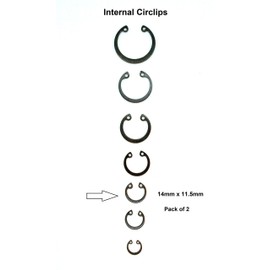 Circlips Internal Assortment Set (7 Circlips) DIN472 OR The Size Required (14mm x 11.5mm. Pack of 2)