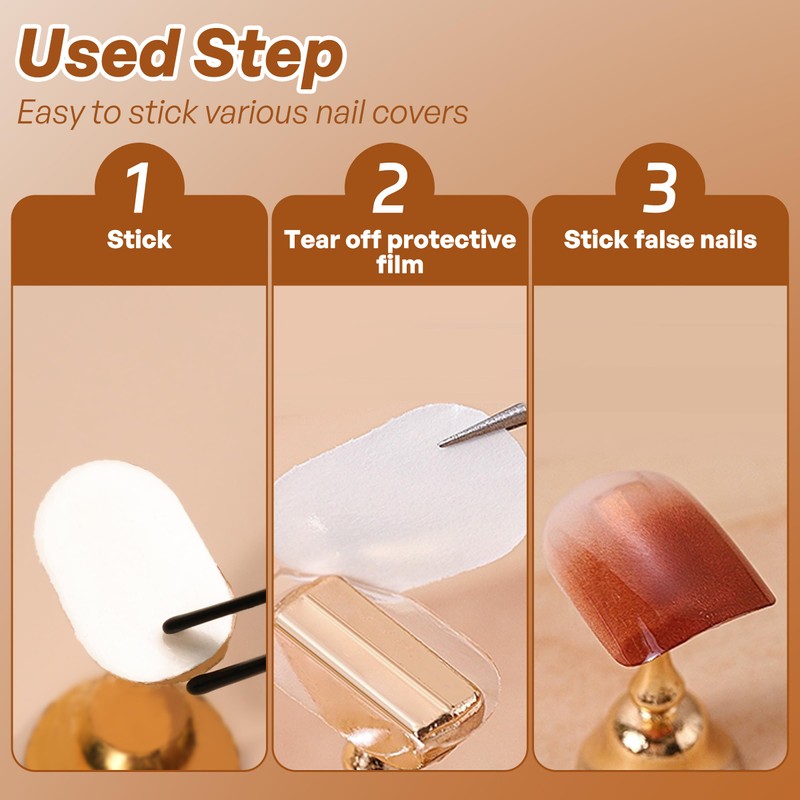 8 Sheets Double Sided Tape for Nails Display Double Sided