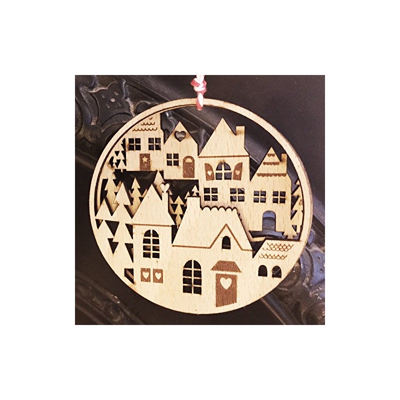 Spaceform Christmas Tree Wooden Decoration Layered Houses 2033