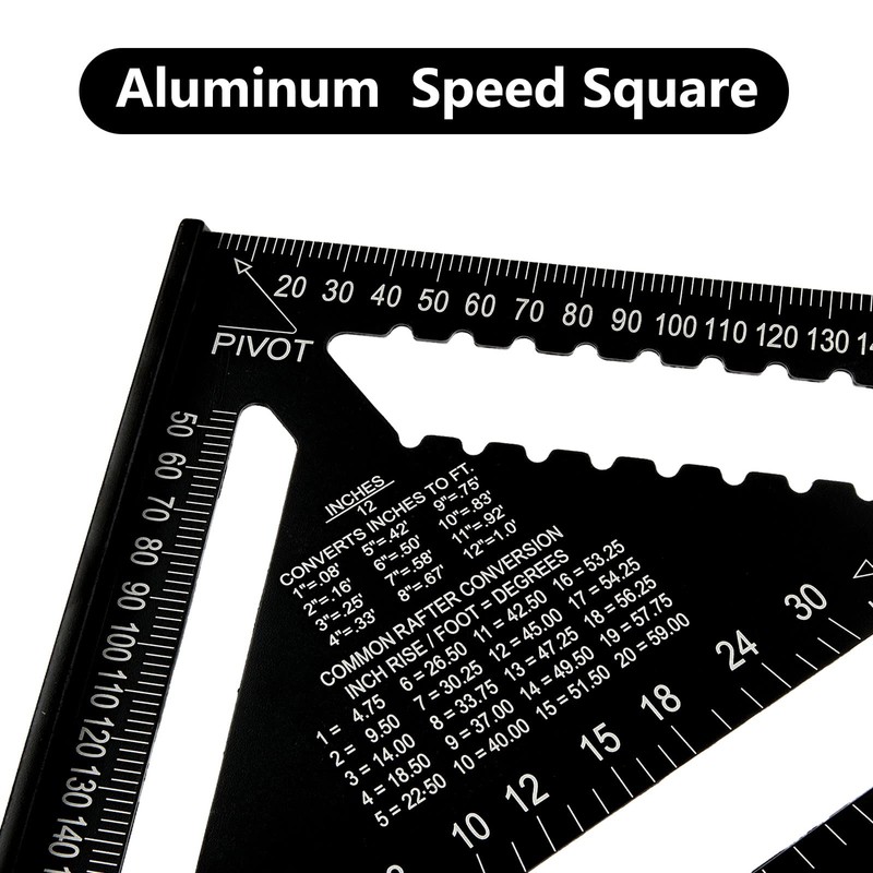 JMIATRY 2 Pcs Rafter Square Metric, 12 Inch & 7