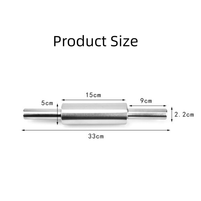 Stainless Steel Rolling Pin,Long Dough Roller for All Baking Needs