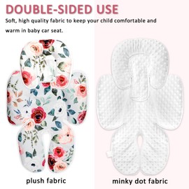 2-in-1 Infant Car Seat Insert for Newborn, Extra Soft Preemie Carseat Cushion for Baby Car Seats, Strollers, Bouncers