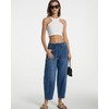 EZAPINE Barrel Jeans for Women Wide Leg Pants Cropped Denim