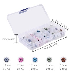 ISIYINER Eyes for Dolls, Pack of 100, Craft Plastic Doll Eyes, Stuffed Toy Eyes for DIY Crafts, 12 x 6 mm