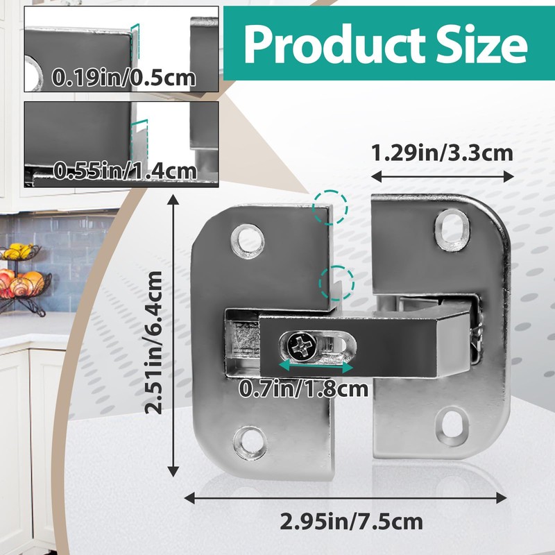 2 Pcs 343.90.710 Pie Cut Corner Hinge - 78 Degree
