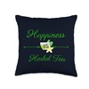 Happiness is Herbal Tea Funny Tea Lovers Design Throw Pillow