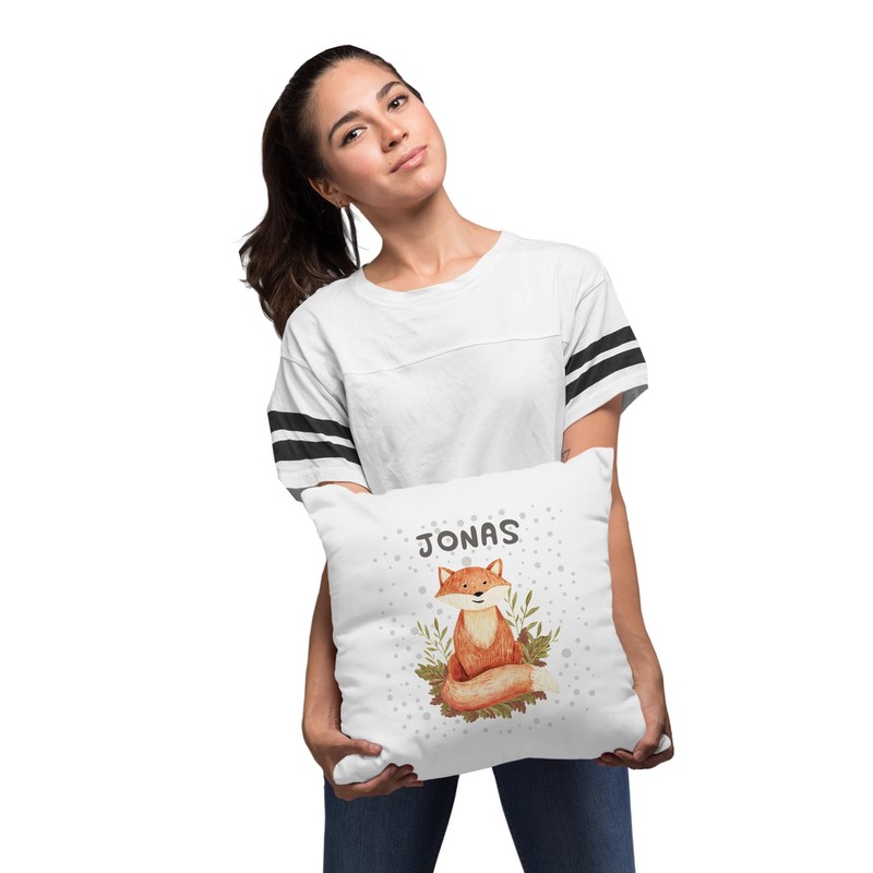 SpecialMe Cushion Cover with Name Fox Cotton 40 x 40