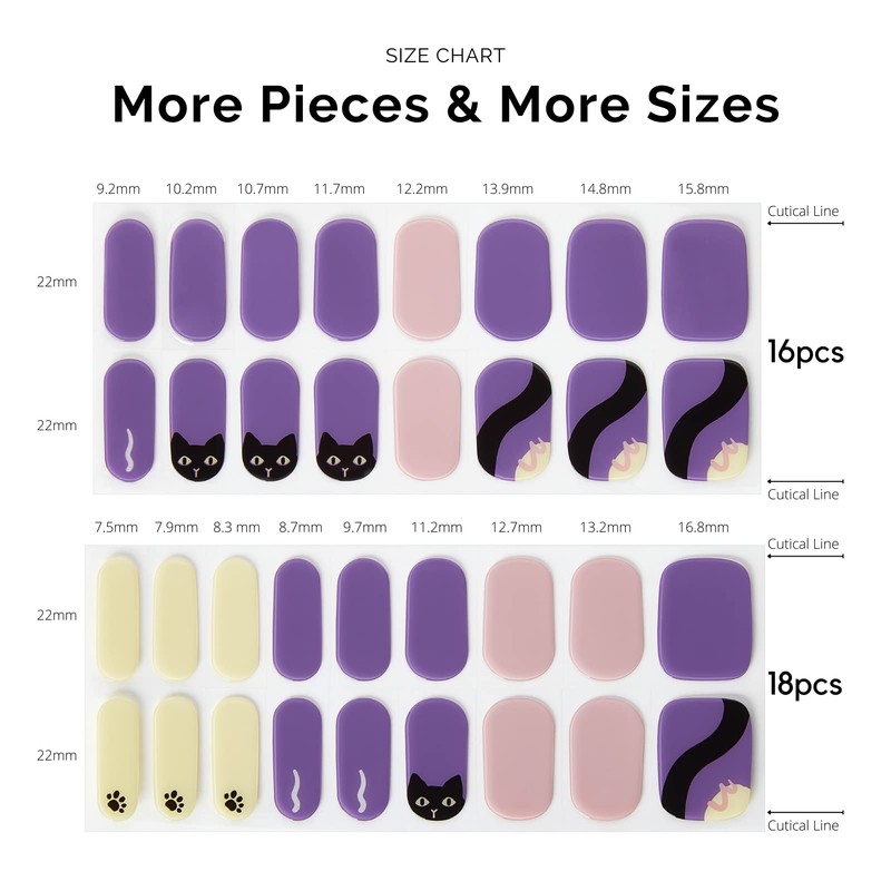 NAILOG Semi-Cured Gel Nail Strips, 34 Strips, Long Lasting, Salon