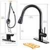 Aquo Matte Black Brass One-Handle High Arc Pulldown Kitchen Faucet