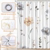 Spring Watercolor Beige Gray Floral Shower Curtain 72X72Inch