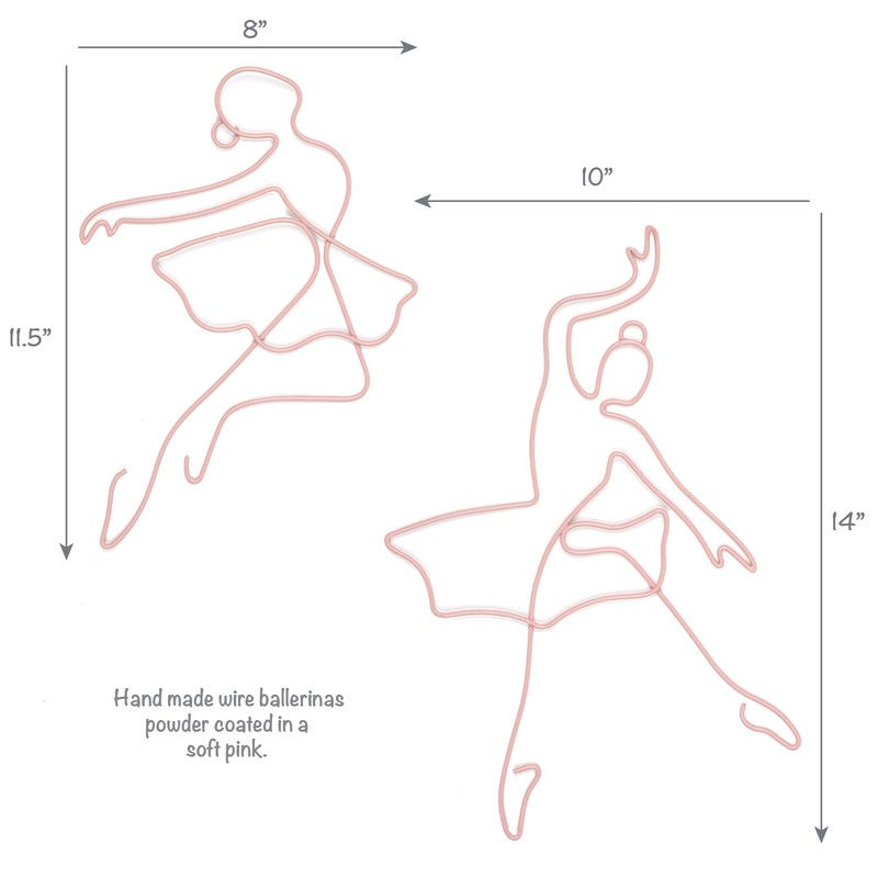 Lambs & Ivy Ballerina Baby 2-Piece Pink Ballet Dancers Wire