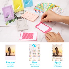 Mini Picture Frame Set Film Sticker Polaroid Colourful Sticker Paper Small Christmas Different Design for Home Office Party Decoration School Camera Accessories Multicoloured