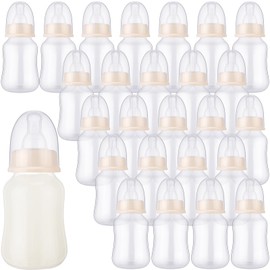 SiliFine 48 Pcs Baby Shower Favors Party Game Mini Baby Bottles Gift Sets for Baby Shower Boy Girl Gender Reveal Birthday Party Supplies Gift (Beige)