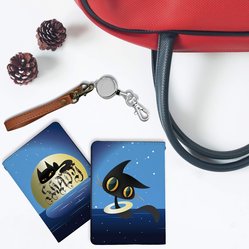 Pretimo Pass Case, Commuter Pass Case, Reel, Cute, Black Cat,