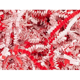1 Pack, Candy Cane Crinkle Cut Paper Shred, 8 Oz Bag for Party, Holiday & Events, Made in USA