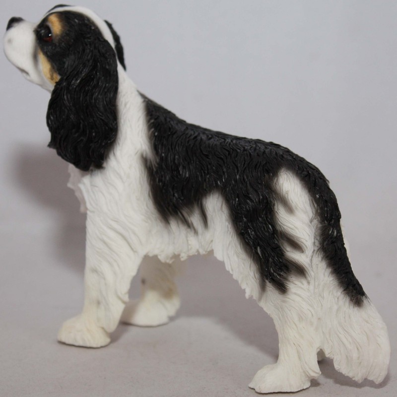 Leonardo Collection Tri-Colour Cavalier King Charles Spaniel, Stone, Black, 14