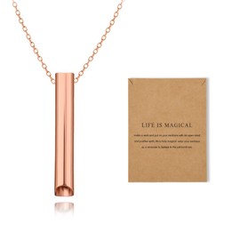 Sudaporn Meditate Breathe Necklace for Women Men Quit Smoking Meditation Breathe Whistle Pendant Rose Gold Mindful Breathing Necklaces Mindfulness Pendant Necklace Anxiety Relief Wellness Gift
