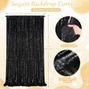 Black Sparkle Backdrop Curtain 4ftx10ft Photo Backdrop Drapes Wedding Party