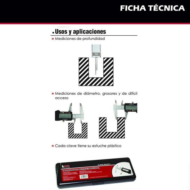 DOGOTULS MA2011 Calibrador Vernier Digital 6" STD Y MM