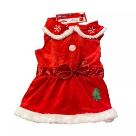 Holiday Time Pet Apparel Christmas Dress Medium Dog Costume Red