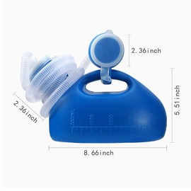 Urinal Travel Toilet Urinal Bottles with Funnel Pee,Leakproof Pee Bottle for Men, Patients for Car Camping Outdoor Travel (Blue 2000ML)