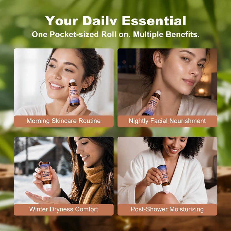 Organic Castor Oil Rose Quartz Roller Ball,Castor Oil Rose Quartz
