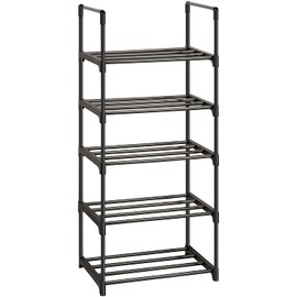 OYREL Shoe Rack, Sturdy Metal Shoes Rack Organizer,Narrow Shoes Stand Shelf 5 Tier Shoe Racks for Closets Small Space