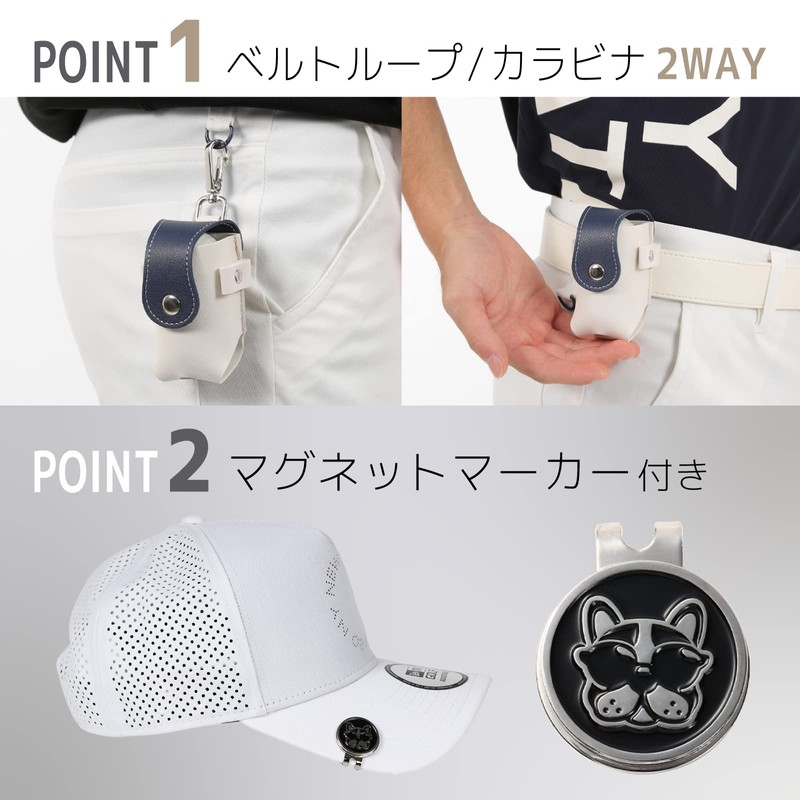 BooGolf Golf Ball Case, Golf Marker, 3 Piece Tee Set,