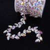 Phicmanlo 1 Yard AB Rhinestone Close Chain Trimming Applique for