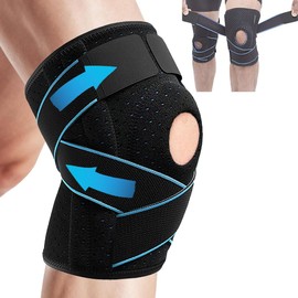 Protector de Rodillera, Rodilleras de Soporte Ajustable Soporte de Rodilla para Deportes, Rodilleras Gym para Correr, Deporte, Levantamiento de Pesas, Entrenamiento, Fútbol (2 Piezas)