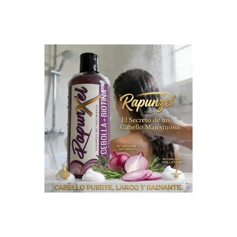 Shampoo Rapunzel Crecimiento Cebolla Biotina 500ml