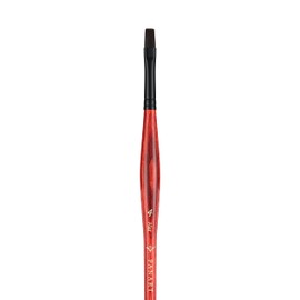 Pan Art Synthetic Flat Brush No.04 for Acrylic - Art Supplies - 1 Piece, Red