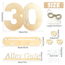 Mecctuck Geschenke zum 30 Geburtstag, 30 Geburtstag Geschenk, Deko 30 Geburtstag, Geldgeschenke Geburtstag, 30 Geburtstag Tischdeko mit Led Lichterkette, Coole Geschenkideen zum 30. Geburtstag