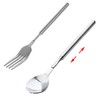 Wjelet 2Pcs Extendable Fork Spoon, Telescopic Fork Extendable Fork, Long